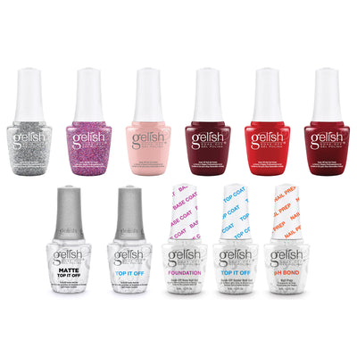 Gelish Matte & Gloss Duo Top It Off Nail Polish with Winter Marilyn & Basic Kit - VMInnovations