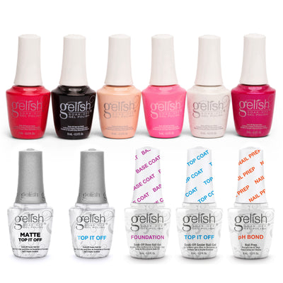 Gelish Matte & Gloss Duo Top It Off Nail Polish w/ Forever Fabulous & Basic Kit - VMInnovations