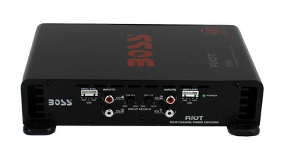 BOSS R1004 400W 4-Channel RIOT Car Audio Power Amplifier Amp + 4 Gauge Amp Kit - VMInnovations