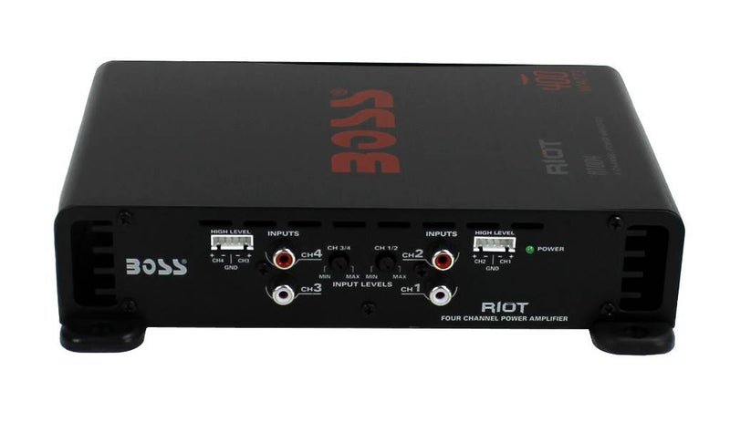 BOSS Audio R1004 Riot 400W 4-Channel Class A/B Car Audio High Power Amplifier