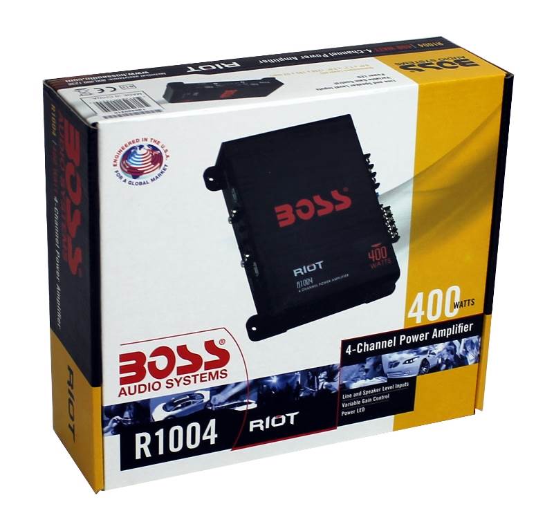 BOSS R1004 400W 4-Channel RIOT Car Audio Power Amplifier Amp + 4 Gauge Amp Kit - VMInnovations