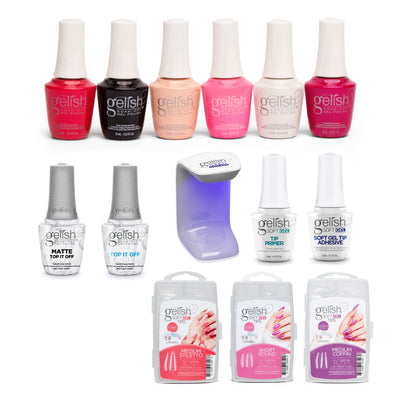 Gelish Medium Coffin Stiletto Nail Kit w/ Polish Sealer & Forever Fabulous Set
