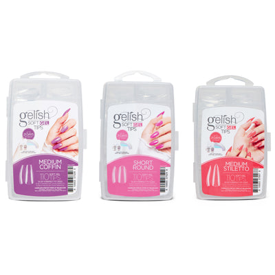 Gelish Midnight Caller Gel Polish, 6 Pack, 330 Count Nail Tip Kit, & Clear Coat