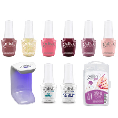 Gelish Mini Passion Collection Gel Polish, 6 Pack & 110 Count Medium Coffin Kit - VMInnovations