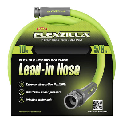 Flexzilla 120"x0.63" Heavy Duty and Lightweight Garden Lead In Hose, Green(Used)