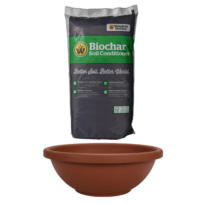 HC Companies 18in Sierra Planter, Terra Cotta & Wakefield 1lb Soil Conditioner - VMInnovations