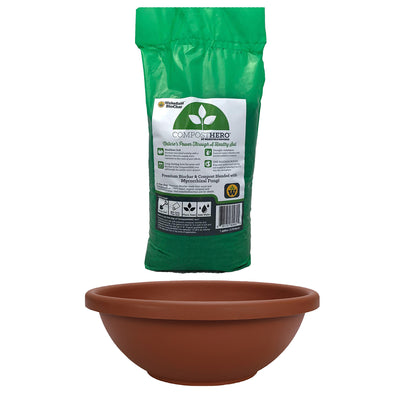 HC Companies 18in Sierra Planter, Arizona Sand & Wakefield HERO 1gal Compost