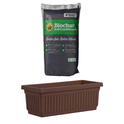 HC Companies Flower Box, Brown & Wakefield 1lb Premium Biochar Soil Conditioner