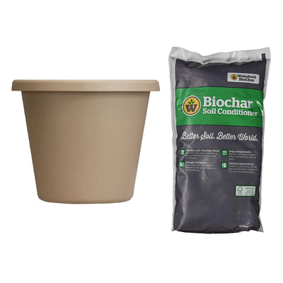 The HC Companies Flower Pot Planter w/ Wakefield Biochar Garden Soil Conditioner - VMInnovations