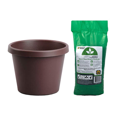 The HC Companies 12 In Pot Planter w/ Wakefield HERO Blend 1 Gal Garden Compost - VMInnovations