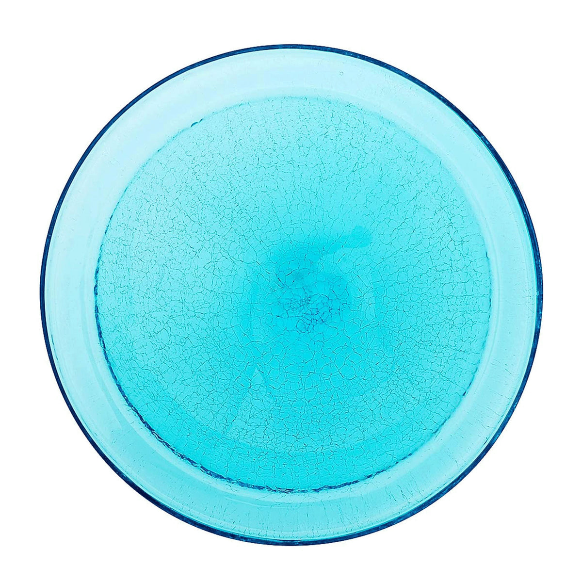 Achla Designs Hand Blown Crackle Glass Garden Birdbath with Tripod Stand, Teal
