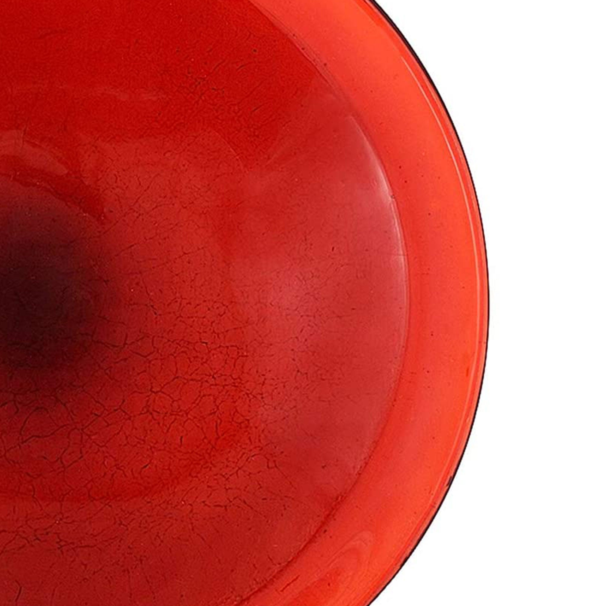 Achla Designs Hand Blown Crackle Glass Garden Birdbath w/Tripod Stand, Red(Used) - VMInnovations