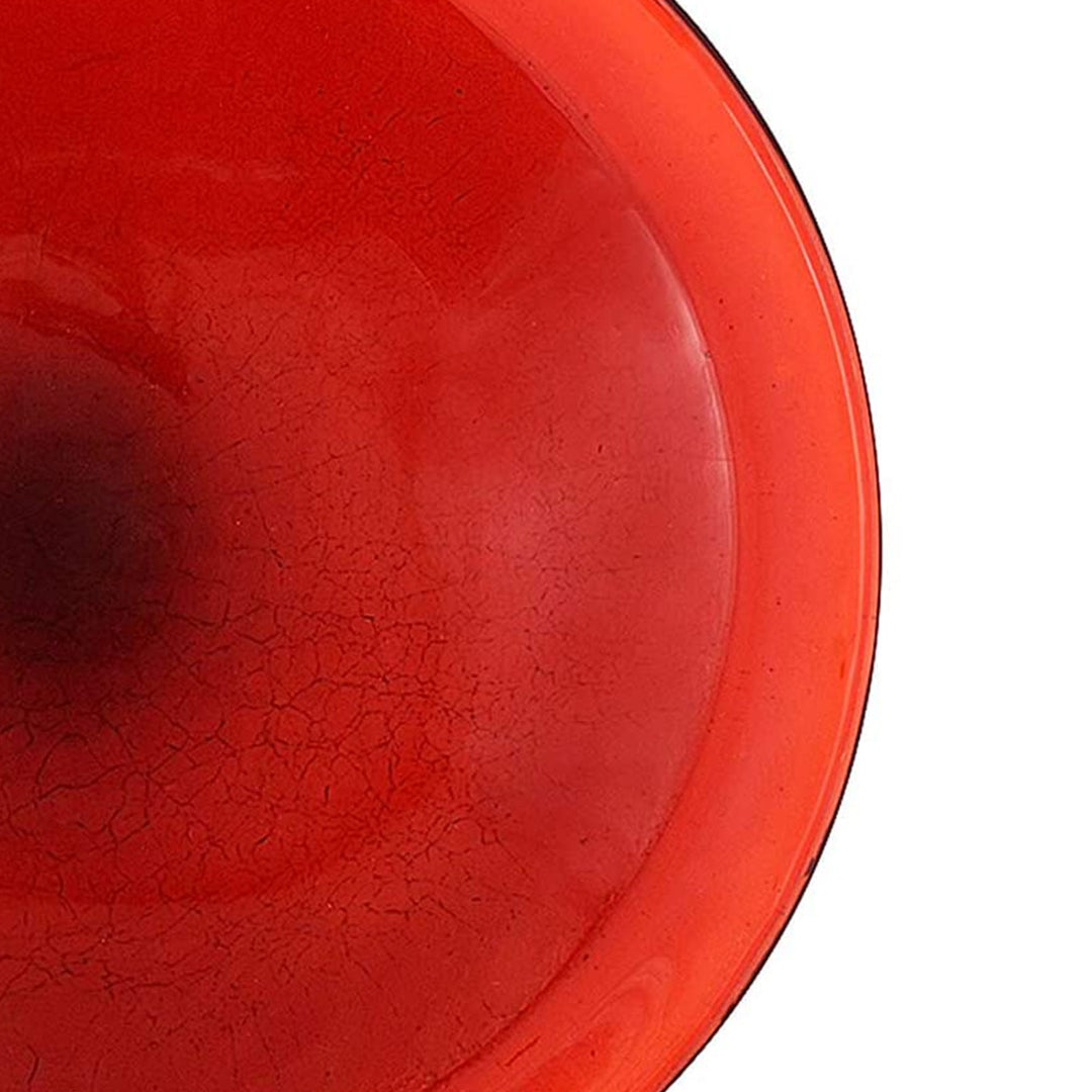 Achla Designs Hand Blown Crackle Glass Garden Birdbath w/Tripod Stand, Red(Used) - VMInnovations