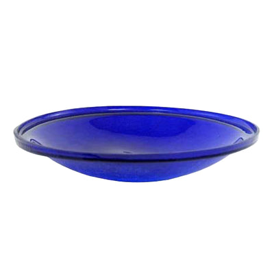 Achla Designs Hand Blown Glass Garden Birdbath with Miniature Stand, Cobalt Blue
