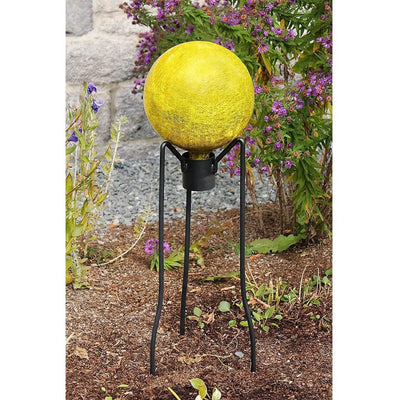 Achla Designs 10 Inch Gazing Glass Globe Sphere Garden Ornament, Lemon Drop