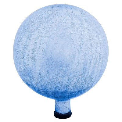 Achla Designs 12 Inch Glass Crackly Globe Sphere Garden Ornament, Blue Lapis