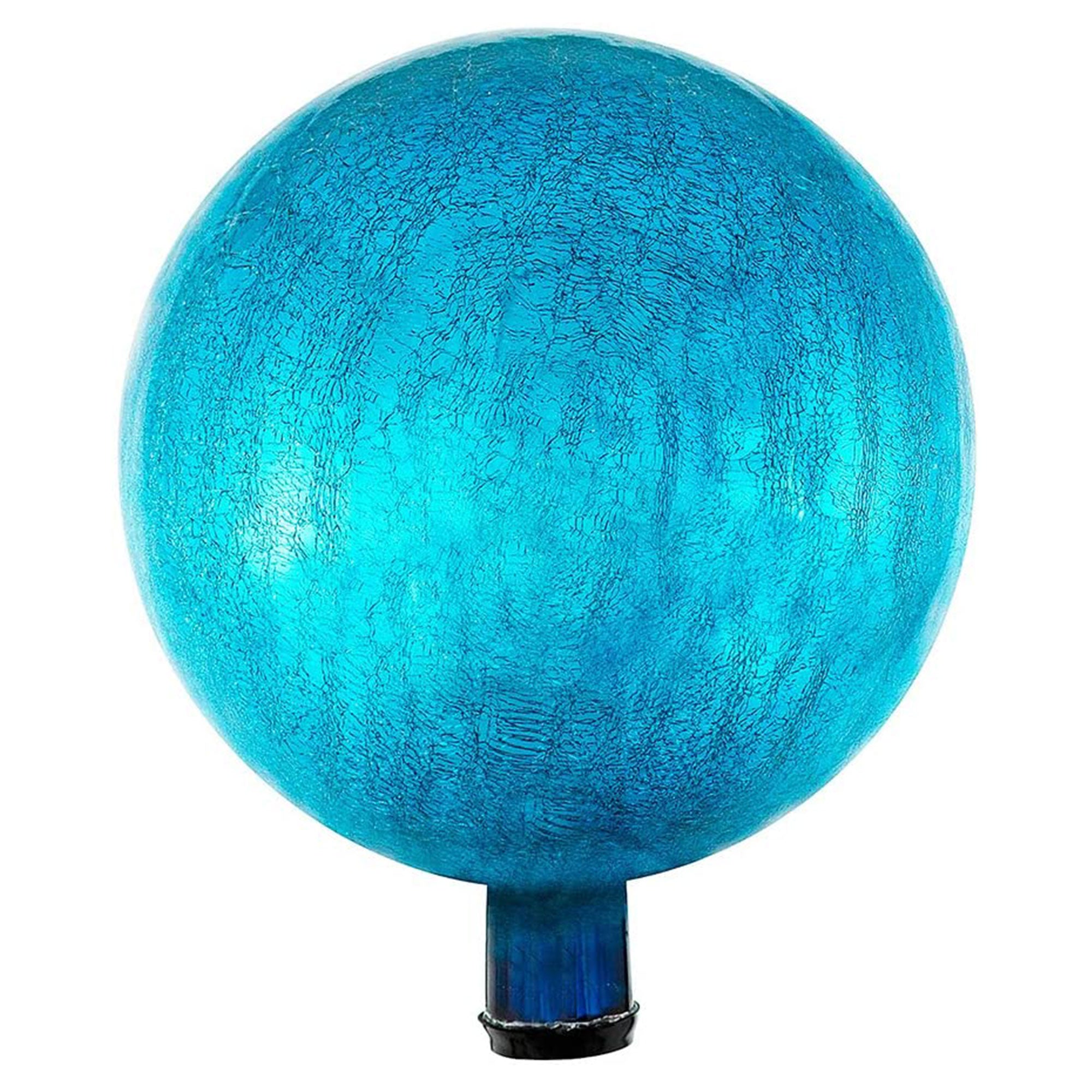 Achla Designs 12 Inch Gazing Glass Crackly Globe Sphere Garden Ornament, Teal