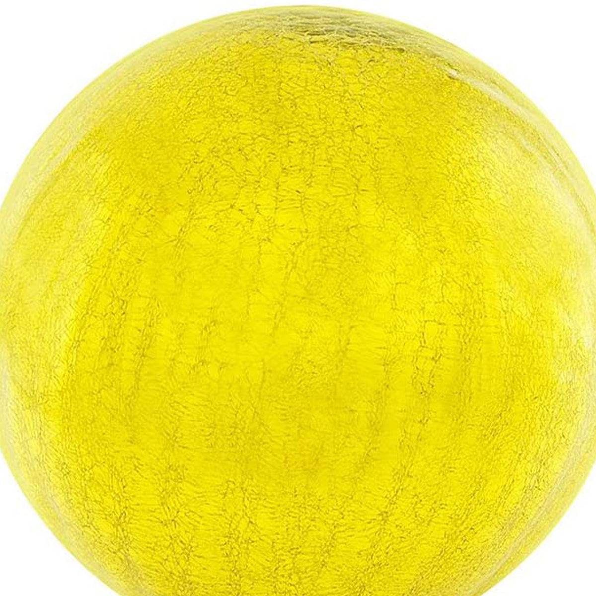 Achla Designs 12 Inch Glass Crackly Globe Sphere Garden Ornament, Lemon Drop