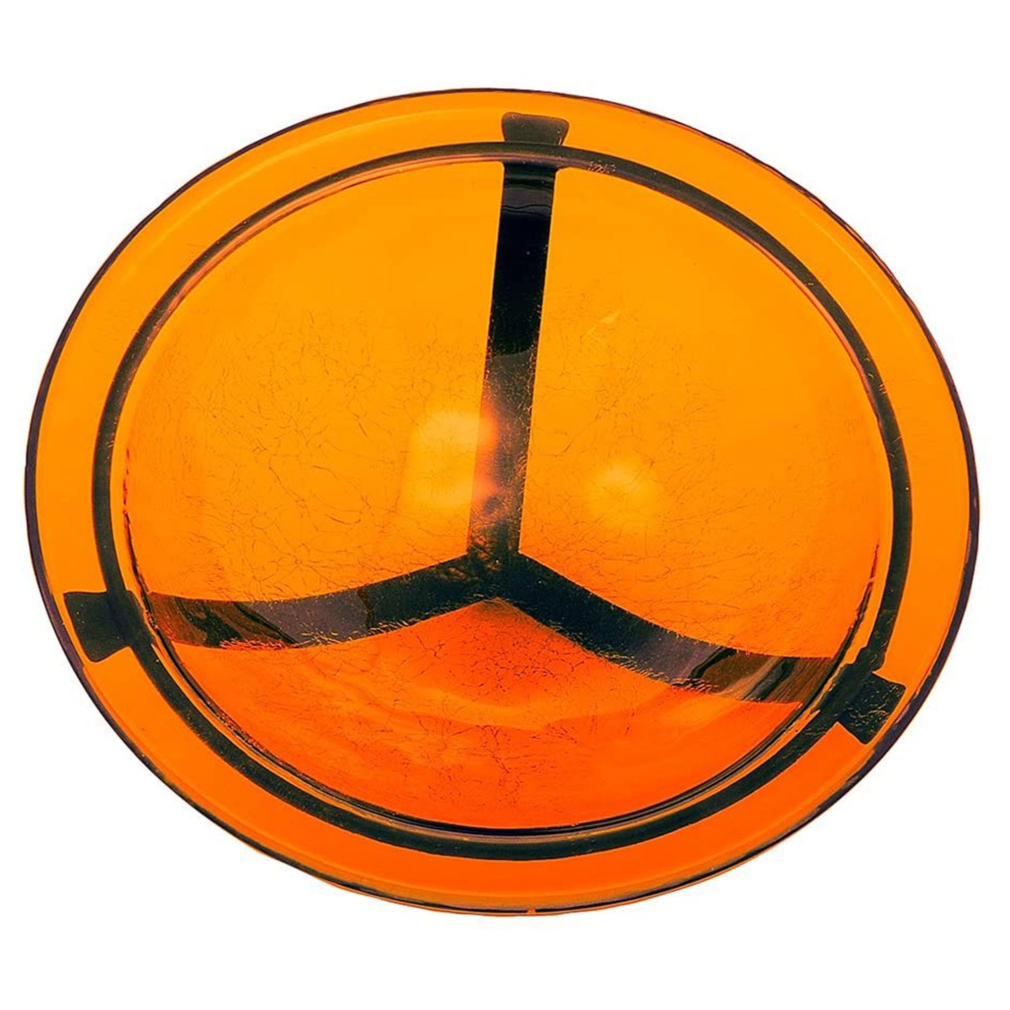 Achla Designs 12 Inch Hand Blown Crackled Glass Birdbath with Stake, Mandarin