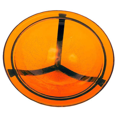 Achla Designs 12 Inch Hand Blown Crackled Glass Birdbath with Stake, Mandarin