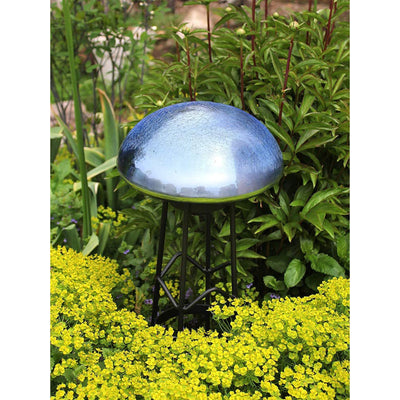 Achla Designs Crackle Glass Garden Toadstool Gazing Ball, 9 Inch, Blue Lapis