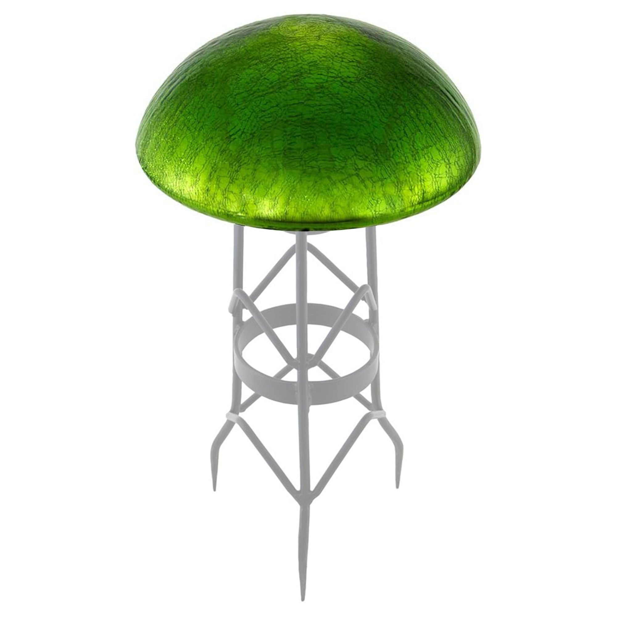 Achla Designs Crackle Glass Garden Toadstool Gazing Ball, 9 Inch, Fern Green - VMInnovations