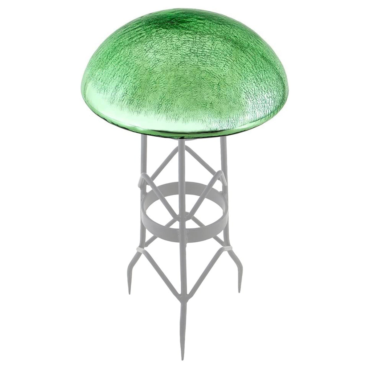 Achla Designs Crackle Glass Garden Toadstool Gazing Ball, 9 Inch, Light Green