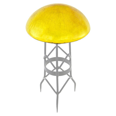 Achla Designs Crackle Glass Garden Toadstool Outdoor Gazing Ball, 9 Inch, Yellow