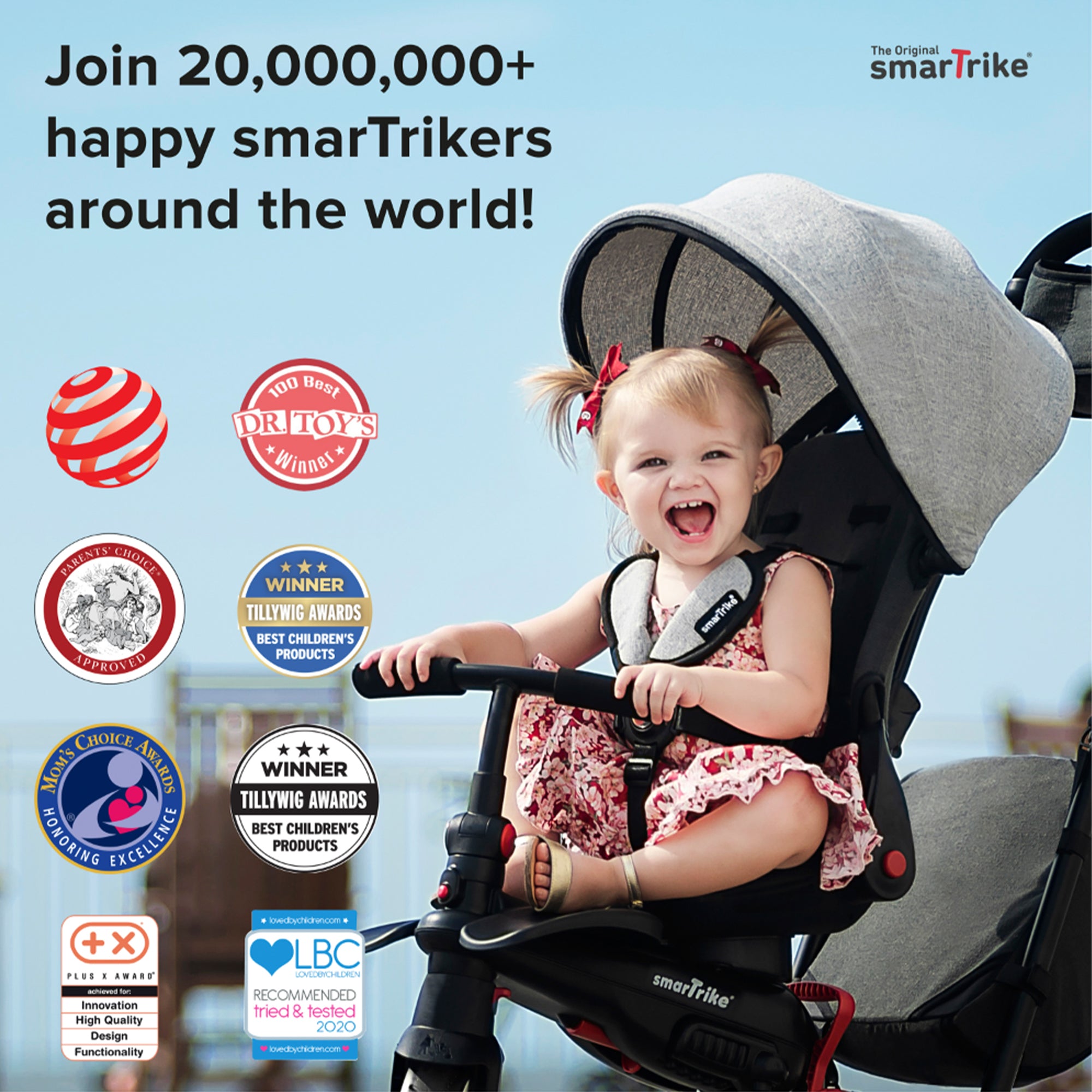 smarTrike Breeze Multi Stage Toddler Tricycle for Ages 15-36 Months (Open Box) - VMInnovations