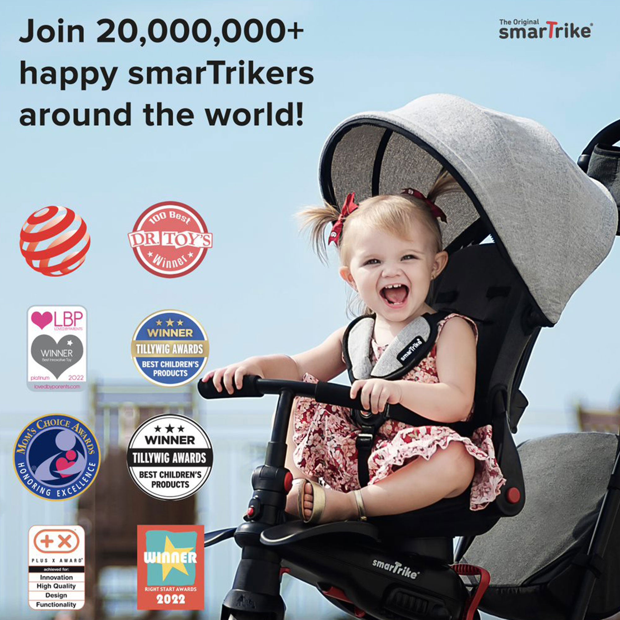 smarTrike Multi Stage Breeze Toddler Tricycle for Age 15 to 36 Months (Open Box) - VMInnovations