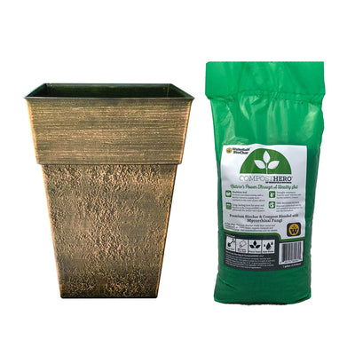 The HC Companies Avino 16 In Pot w/ Wakefield HERO Blend 1 Gal Garden Compost