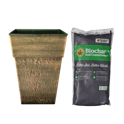 The HC Companies Avino 16 In Planter Pot with Wakefield 1 Gal Soil Conditioner - VMInnovations