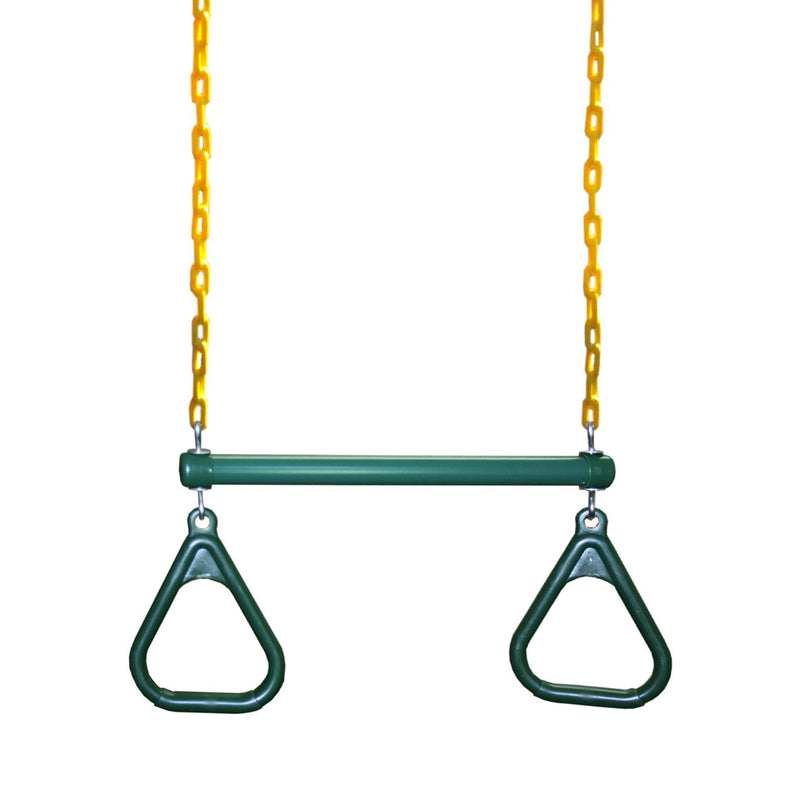 Eastern Jungle Gym Toddler Bucket Swing Set Seat + Trapeze Bar and Gym Rings Set