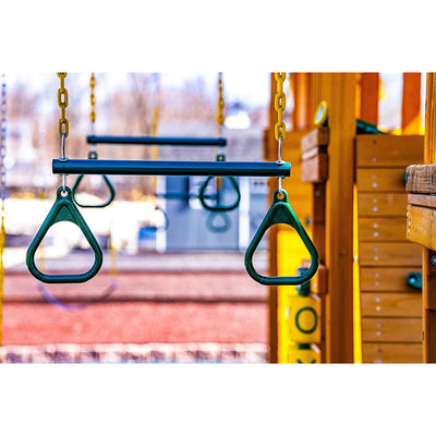 Eastern Jungle Gym Trapeze Bar and Gym Rings Combo with 43 Inch Coated Chains - VMInnovations