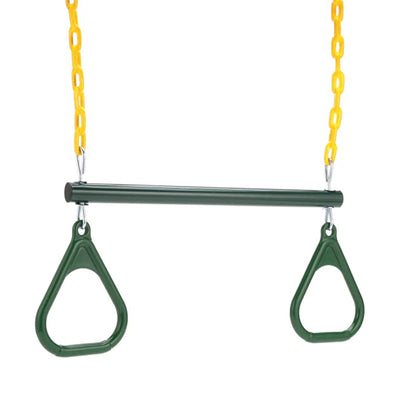 Eastern Jungle Gym Trapeze Bar and Gym Rings Combo with 43 Inch Coated Chains - VMInnovations