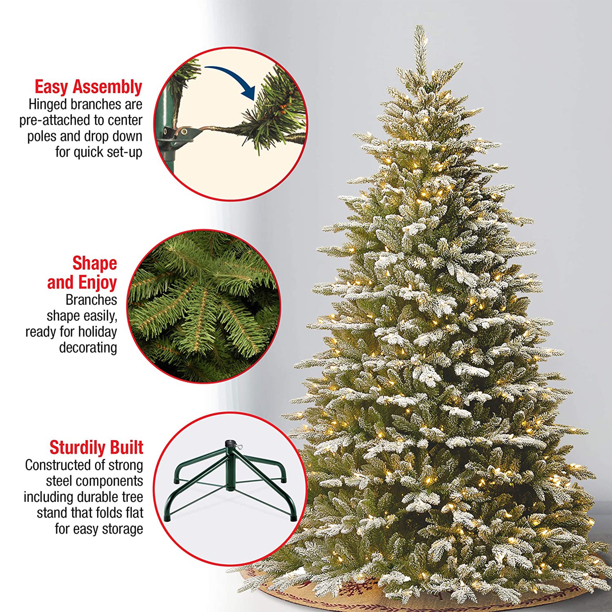 Snowy Sierra Spruce 7.5' Prelit Artificial Christmas Tree (Used) - VMInnovations