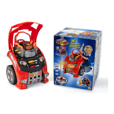 Theo Klein Interactive Toy Car and Engine Service Station Play Set (Open Box) - VMInnovations