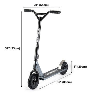 Osprey All Terrain Adult Dirt Trail Scooter with Chunky Off Road Tires, Gray