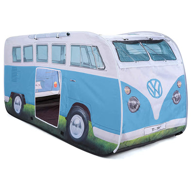VW Licensed Range Kids Pop Up Camper Van Play Tent with Carry Bag, Dove Blue