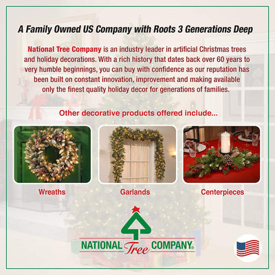 National Tree Company 4Pc Assorted Holiday Greenery with White LED Lights (Used)