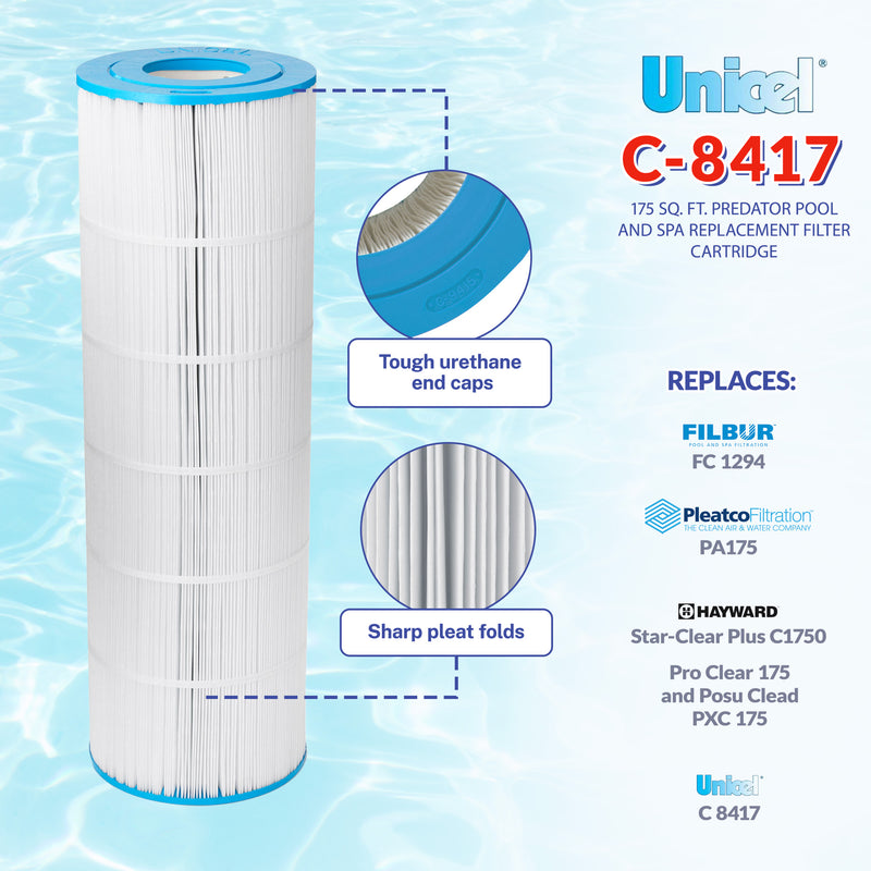 Unicel C-8417 175 Square Feet Swimming Pool Replacement Cartridge Filter System - VMInnovations
