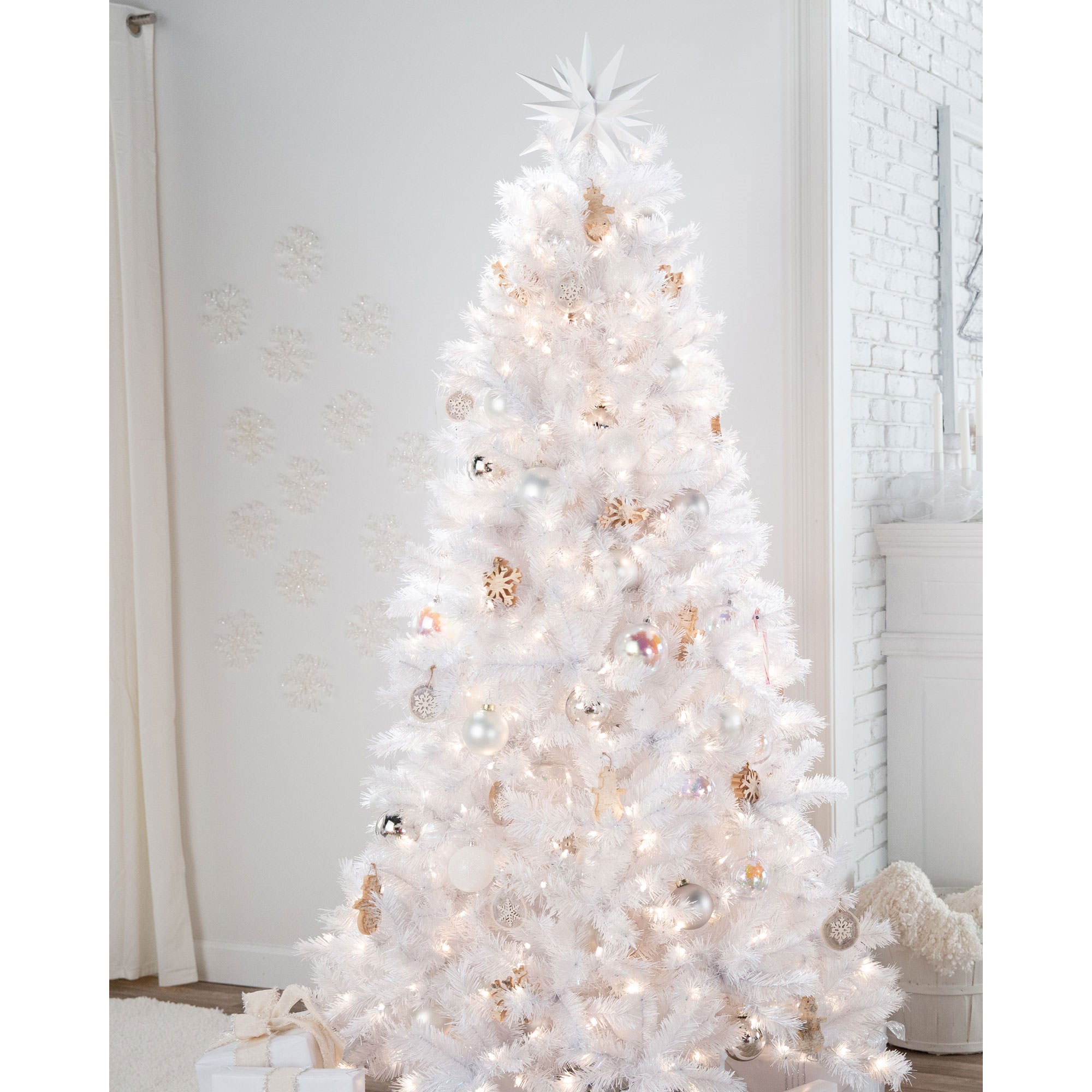 Treetopia Moonlight White 7 Foot Artificial Unlit Christmas Holiday Tree w/Stand - VMInnovations
