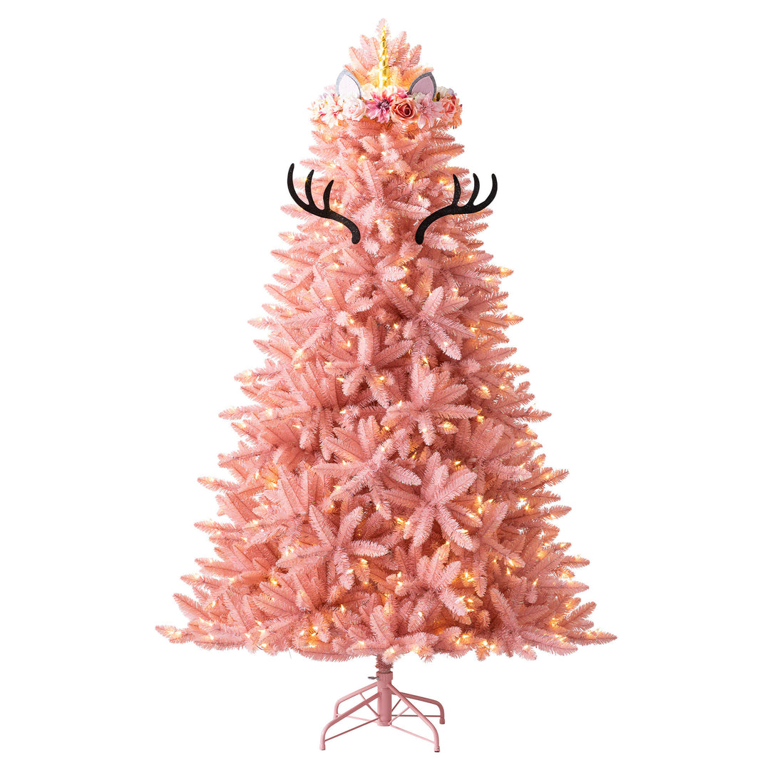 Luxe La Vie En Rose 6 Foot Artificial Prelit Christmas Tree w/ Stand (Open Box) - VMInnovations