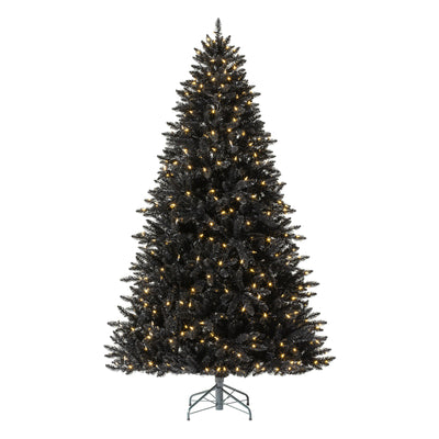 Treetopia Luxe Black Beauty 7 Foot Artificial Prelit Christmas Tree with Stand