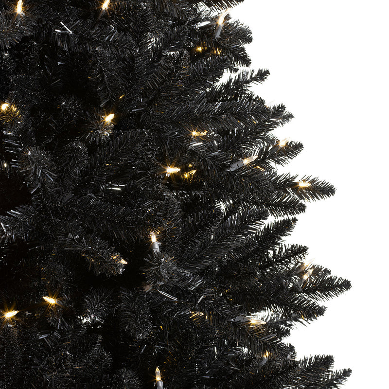 Treetopia Luxe Black Beauty 7 Foot Artificial Prelit Christmas Tree with Stand