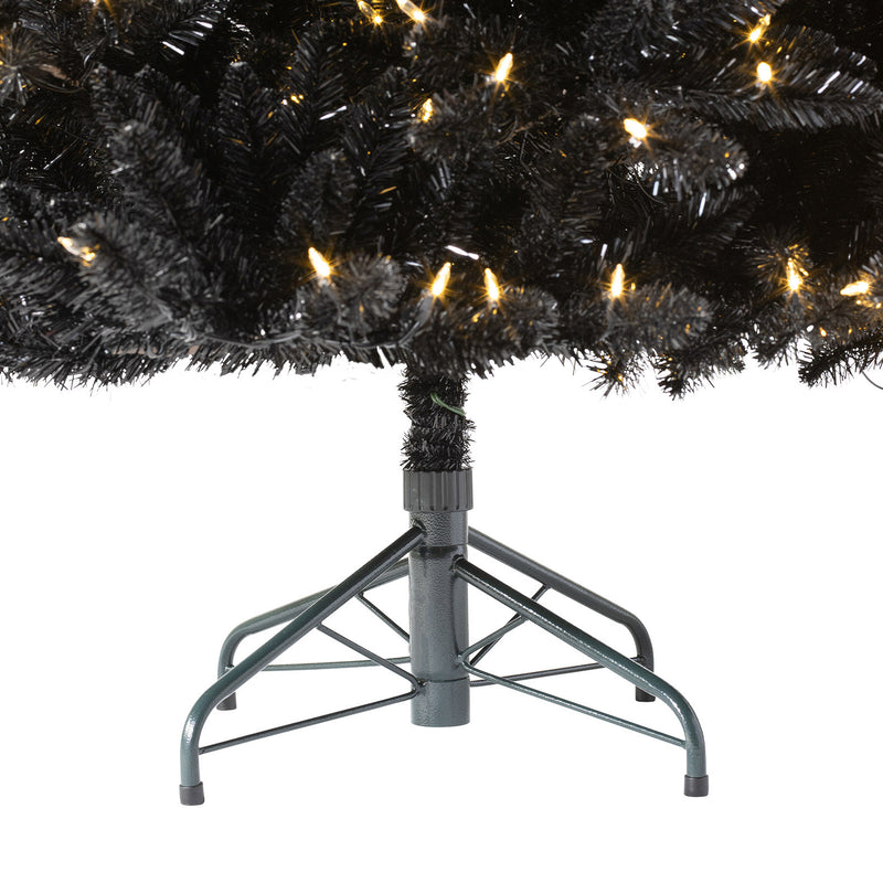 Luxe Black Beauty 7 Foot Artificial Prelit Christmas Tree with Stand (Used)