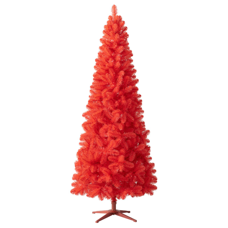 Treetopia Candy Apple Red 4 Foot Artificial Prelit Slim Christmas Tree w/Stand