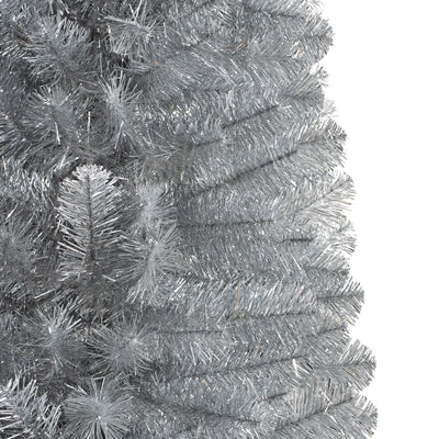 Treetopia Shimmering Silver 7 Ft Prelit Pencil Tinsel Christmas Tree (Open Box)