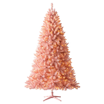 Treetopia Pretty in Pink 7 Foot Artificial Prelit Christmas Tree with Stand