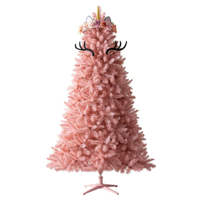 Treetopia Pretty In Pink 8' Unlit Artificial Christmas Tree w/Stand (Used)